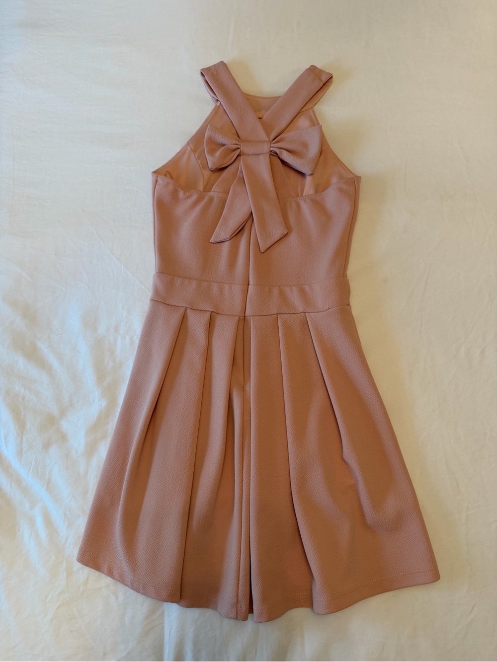 Sleeveless Halter Fit & Flare Dress in Dusty Rose